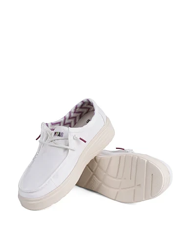 Жіночі туфлі Walk in Pitas NATAL тканинні білі - фото 2 - Miraton