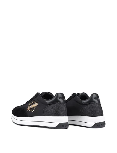 Женские кроссовки Love Moschino кожаные черные - фото 4 - Miraton