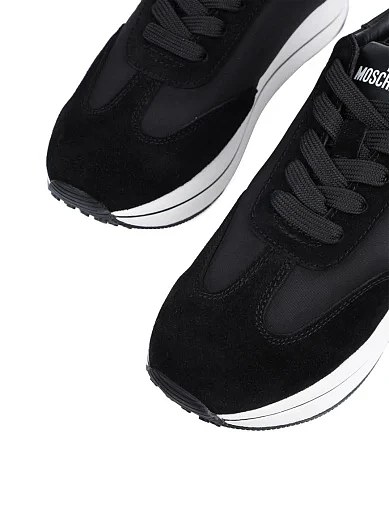 Женские кроссовки Love Moschino кожаные черные - фото 5 - Miraton