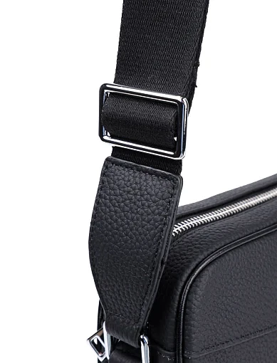 Чоловіча сумка крос-боді MIRATON шкіряна чорна (88187-1 ) - фото 5 - Miraton