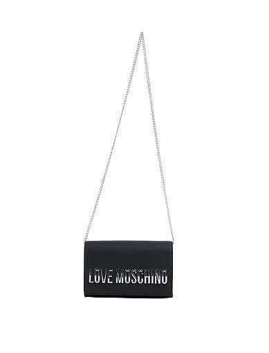 Жіноча сумка крос-боді Love Moschino з екошкіри чорна з логотипом - фото 4 - Miraton