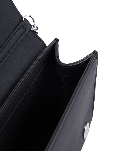 Жіноча сумка крос-боді Love Moschino з екошкіри чорна з логотипом - фото 5 - Miraton