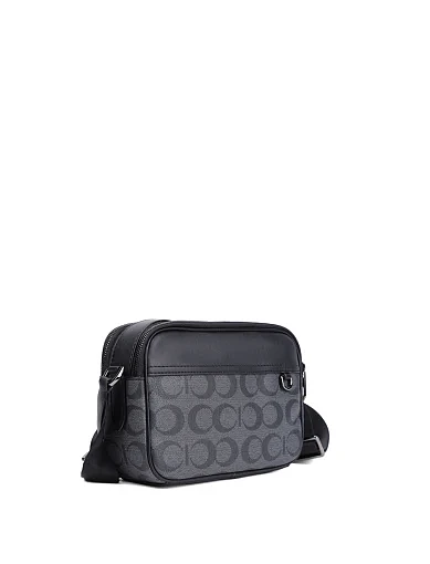 Чоловіча сумка крос-боді MIRATON шкіряна чорна (187) - фото 2 - Miraton