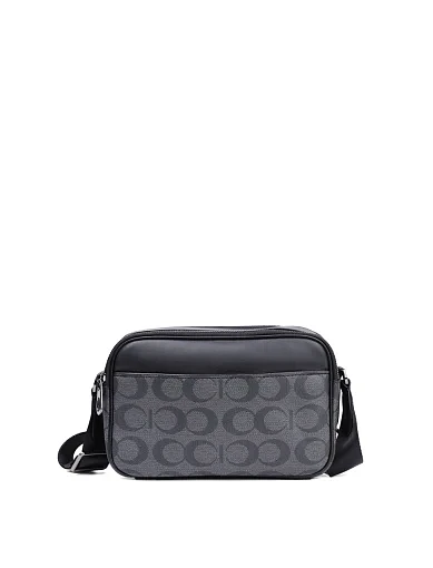 Чоловіча сумка крос-боді MIRATON шкіряна чорна (187) - фото 3 - Miraton