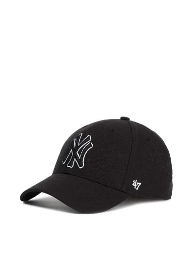 Кепка 47 Brand New York Yankees Snapback тканинна чорна фото 1
