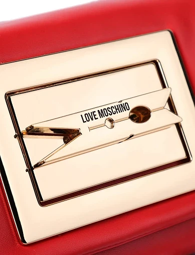 Женская сумка Love Moschino из экокожи красная - фото 4 - Miraton