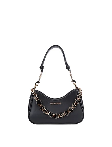 Жіноча сумка через плече Love Moschino з екошкіри чорна фото 1