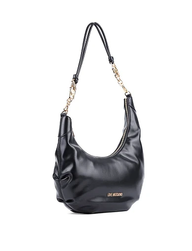 Жіноча сумка хобо Love Moschino з екошкіри чорна - фото 3 - Miraton