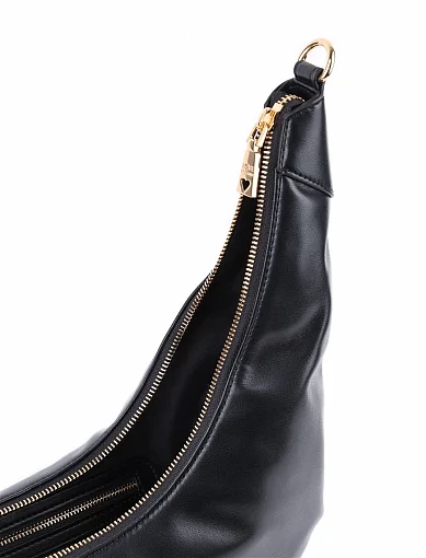 Жіноча сумка хобо Love Moschino з екошкіри чорна - фото 6 - Miraton