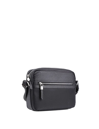 Мужская сумка кросс-боди MIRATON кожаная черная - фото 2 - Miraton