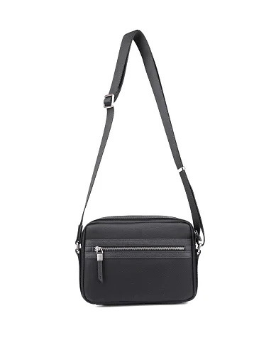 Мужская сумка кросс-боди MIRATON кожаная черная - фото 4 - Miraton