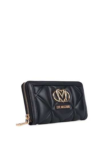 Жіночий гаманець з екошкіри чорний на блискавці - фото 2 - Miraton