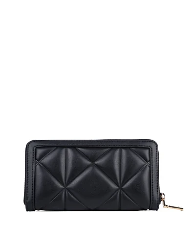 Жіночий гаманець з екошкіри чорний на блискавці - фото 3 - Miraton