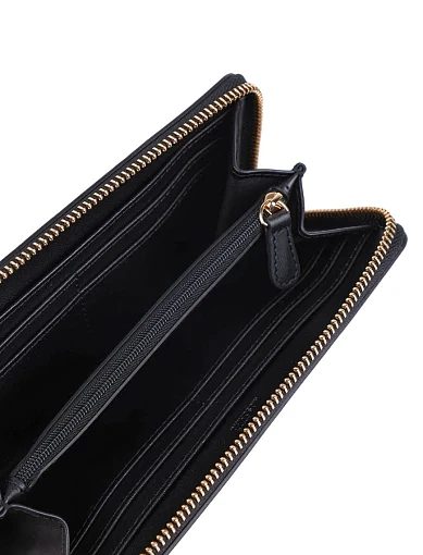 Жіночий гаманець з екошкіри чорний на блискавці - фото 4 - Miraton