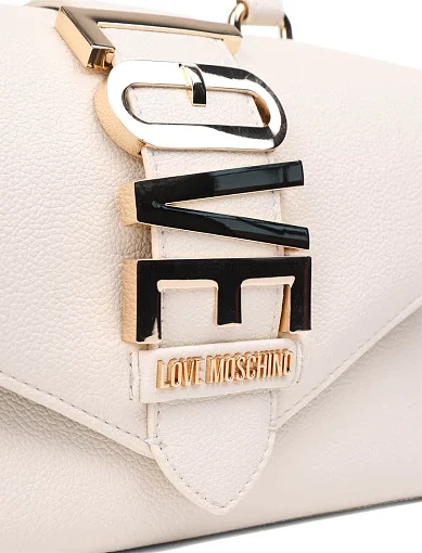Женская сумка леди лайк Love Moschino из экокожи молочного цвета - фото 4 - Miraton