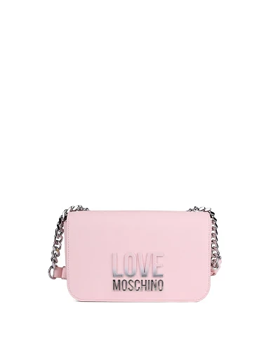 Жіноча сумка крос-боді Love Moschino з екошкіри молочного кольору фото 1