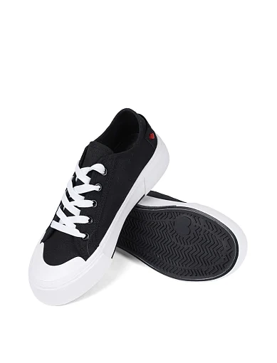 Жіночі кеди Love Moschino тканинні чорні - фото 2 - Miraton