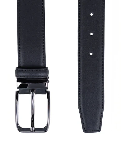 Чоловічий ремінь шкіряний чорний (91025B-6 SS25) - фото 2 - Miraton