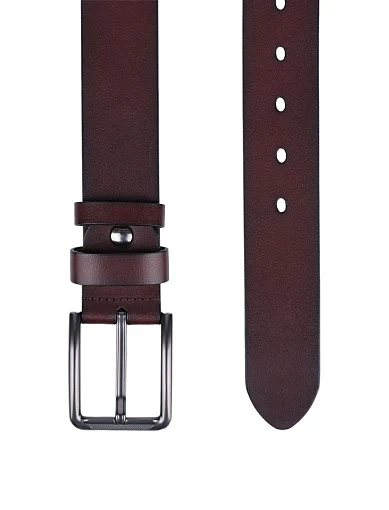 Чоловічий ремінь шкіряний коричневий (91025C-2) - фото 2 - Miraton