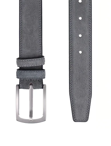 Мужской ремень замшевый черный - фото 2 - Miraton