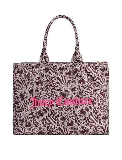 Жіноча сумка 2 в 1 Juicy Couture тканинна бежева фото 1