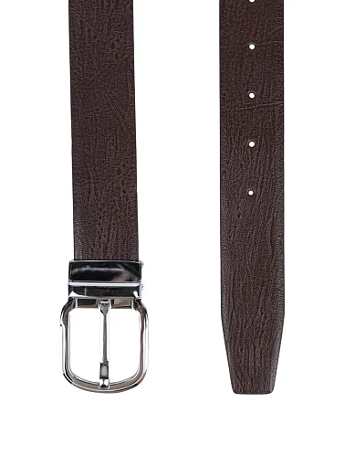 Чоловічий ремінь шкіряний коричневий (C00506) - фото 2 - Miraton