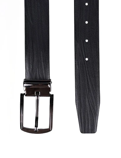 Чоловічий ремінь шкіряний чорний (C005-7) - фото 2 - Miraton
