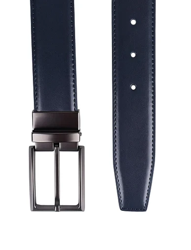 Чоловічий ремінь шкіряний чорний (SS25BKN-P-1) - фото 2 - Miraton