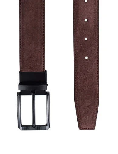 Чоловічий ремінь замшевий коричневий (SS25CFC-1 SS25) - фото 2 - Miraton