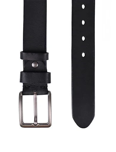 Чоловічий ремінь шкіряний чорний (TYA303-16) - фото 2 - Miraton