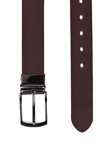 Чоловічий ремінь шкіряний коричневий (TYA303-3) - фото 2 - Miraton