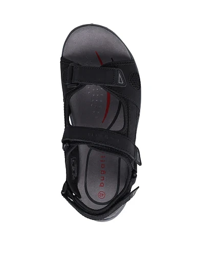 Чоловічі сандалі Bugatti з нубуку чорні (321AS7802569-1010) - фото 2 - Miraton