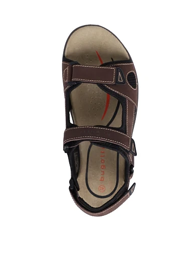 Чоловічі сандалі Bugatti з нубуку коричневі (321AS7802569-6010) - фото 2 - Miraton