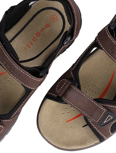 Чоловічі сандалі Bugatti з нубуку коричневі (321AS7802569-6010) - фото 5 - Miraton