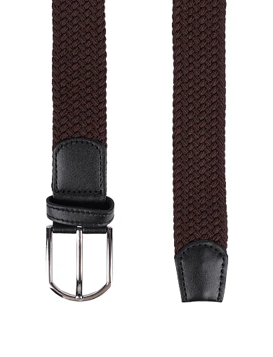 Чоловічий ремінь тканинний коричневий (BS70101-06-2) - фото 2 - Miraton