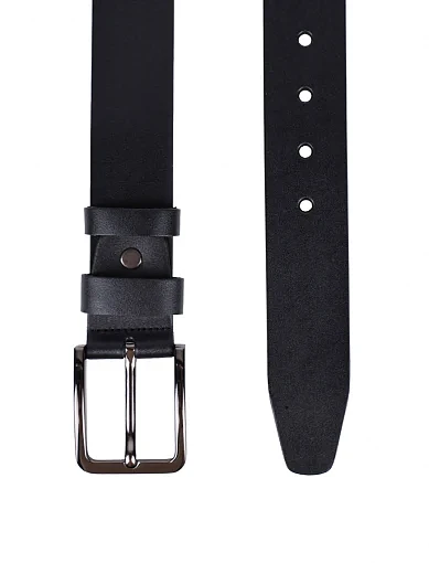 Чоловічий ремінь шкіряний чорний (25B-4) - фото 2 - Miraton