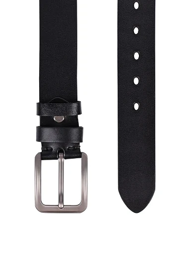 Чоловічий ремінь шкіряний чорний (SS24-07) - фото 2 - Miraton