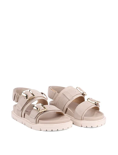 Жіночі сандалі Helena Soretti замшеві бежеві - фото 3 - Miraton