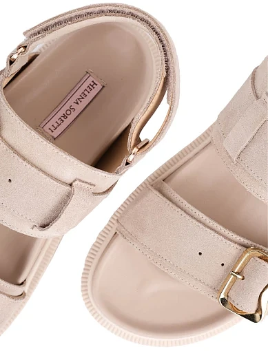 Жіночі сандалі Helena Soretti замшеві бежеві - фото 5 - Miraton