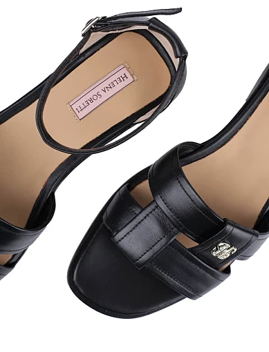 Жіночі сандалі Helena Soretti шкіряні чорні - фото 5 - Miraton