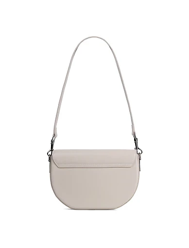 Женская сумка через плечо MIRATON кожаная белая с декоративной застежкой - фото 4 - Miraton