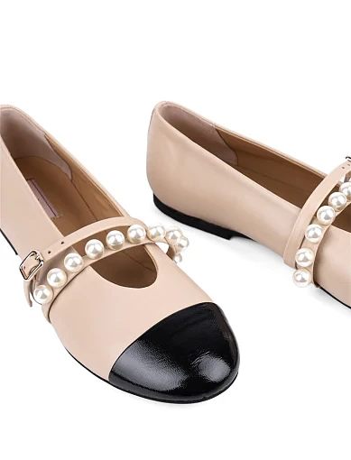 Жіночі балетки Helena Soretti шкіряні бежеві - фото 2 - Miraton