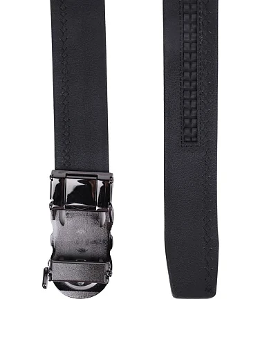 Ремінь шкіряний чорний (25B-7) - фото 3 - Miraton
