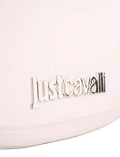 Женская сумка хобо Just Cavalli из экокожи молочного цвета - фото 5 - Miraton
