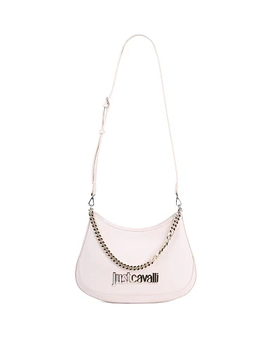 Женская сумка хобо Just Cavalli из экокожи молочного цвета - фото 7 - Miraton