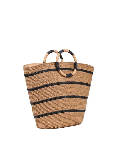 Жіноча сумка тоут MIRATON солом'яна бежева - фото 3 - Miraton