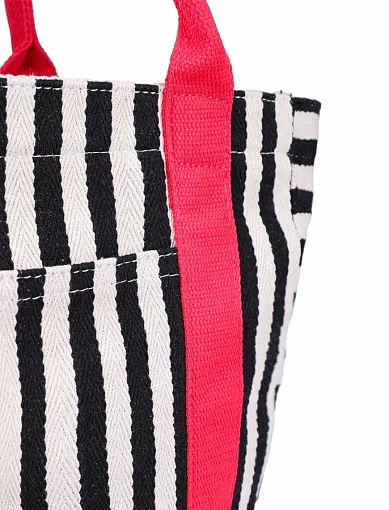 Жіноча сумка шоппер MIRATON тканинна чорно-рожева - фото 4 - Miraton