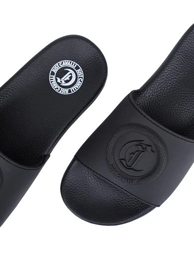 Жіночі шльопанці Just Cavalli гумові чорні - фото 5 - Miraton