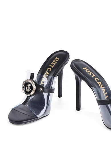 Жіночі сабо Just Cavalli лакові чорні - фото 2 - Miraton