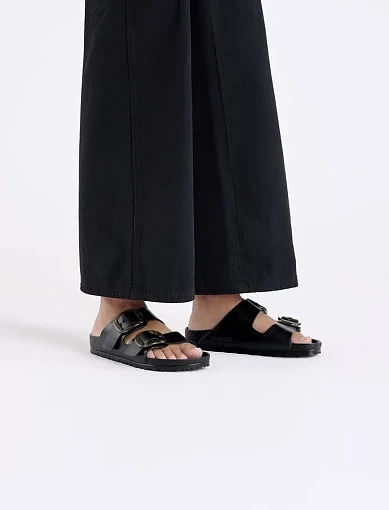 Жіночі шльопанці BIRKENSTOCK Arizona Big Buckle Eva гумові чорні - фото 6 - Miraton